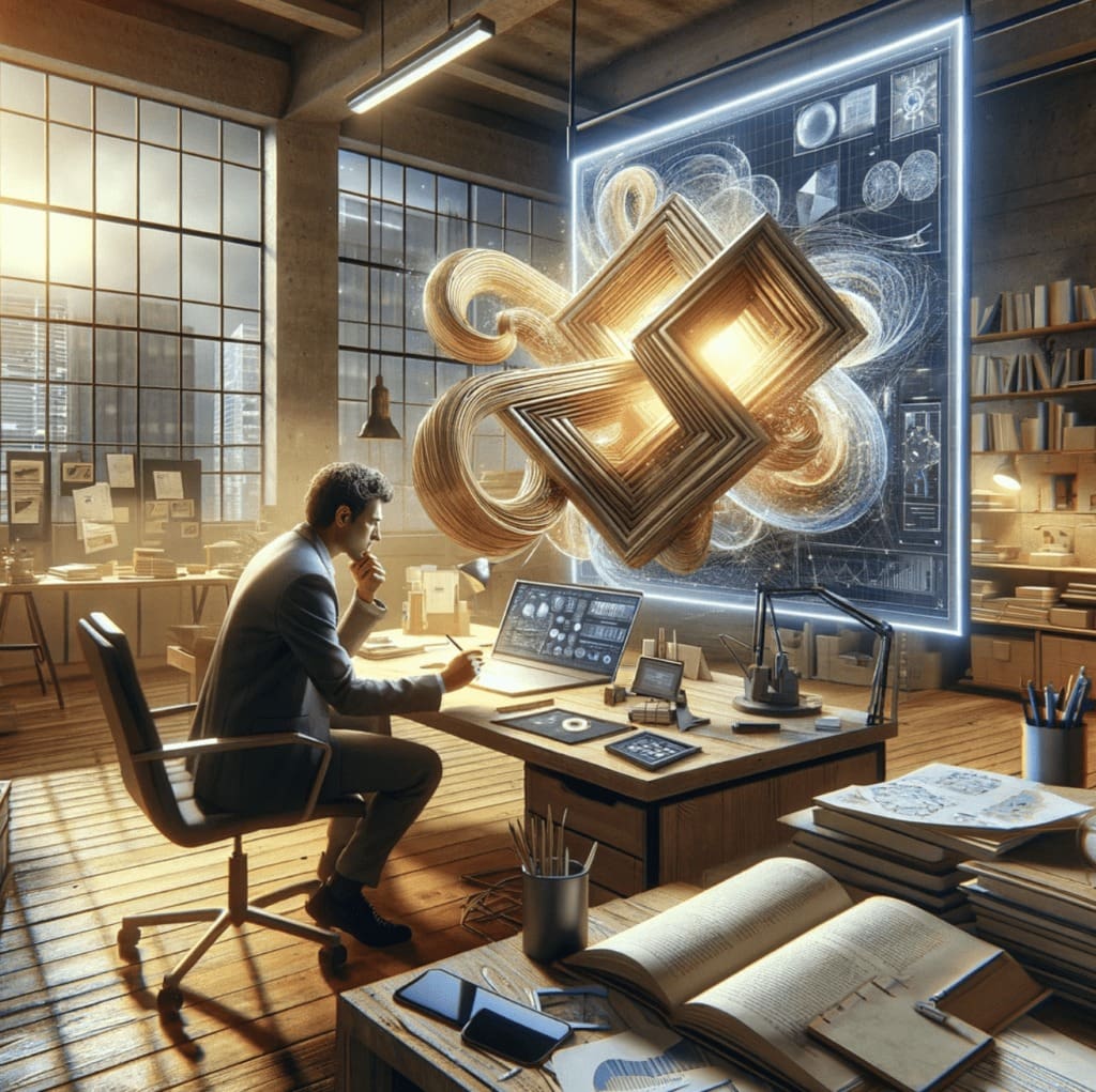 A man sitting at his desk in front of a computer.