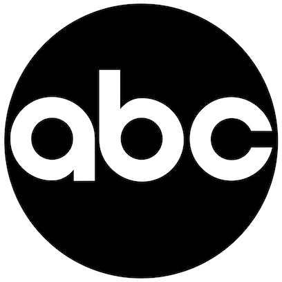 A black and white logo of the abc television network.